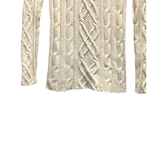Eddie Bauer Y2K Cableknit Chunky Sweater Cream Size S Counteyside Chic Preppy - Picture 9 of 15